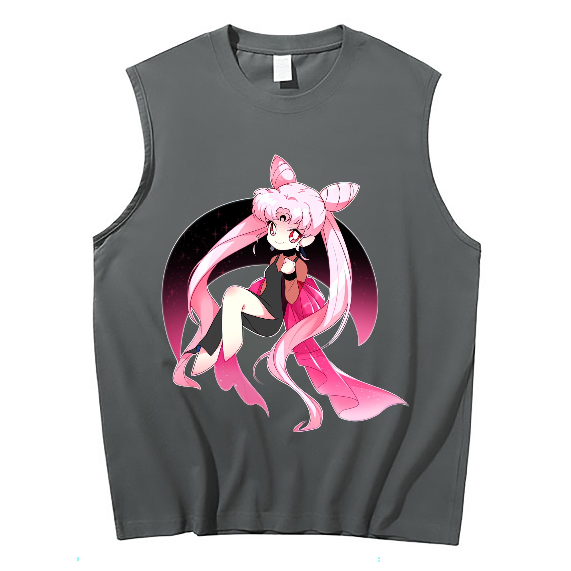 （画像用） 美少女戦士セーラームーン ちびうさ Sailor Moon Chibiusa Tsukino Usagi Small Lady Serenity コットン100％タンクトップ（フロントプリント）